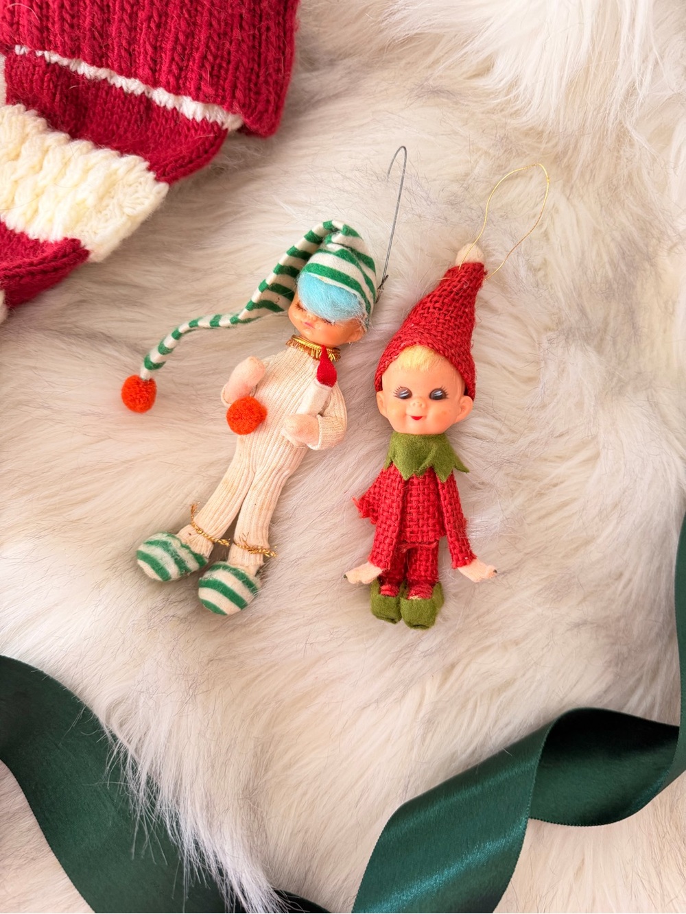 Mid Century Pixie Elf Ornaments (Set of 2)